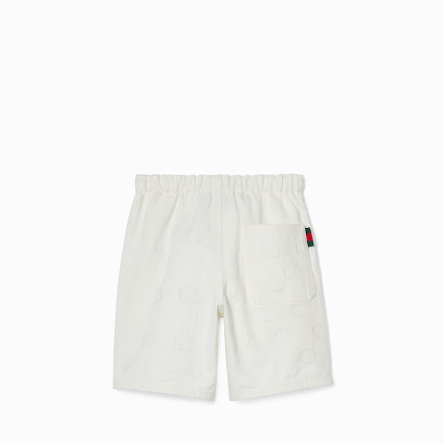 Short infantil de denim con GG y tribanda Web