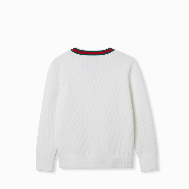 Children's embroidered cotton cardigan