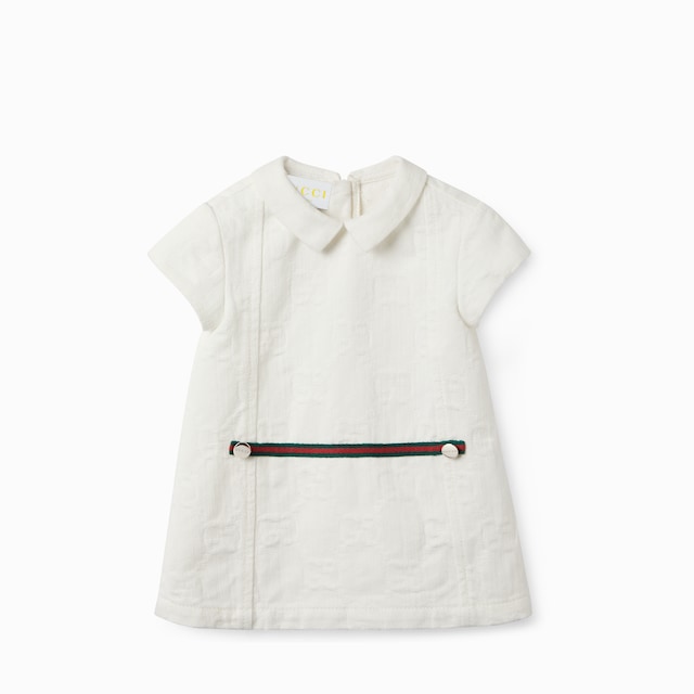 Abito neonato in denim GG con dettaglio Web