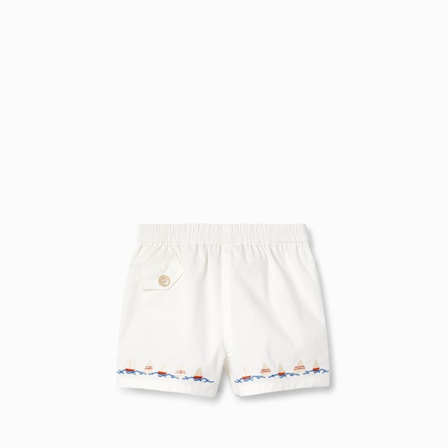 Baby embroidered cotton shorts