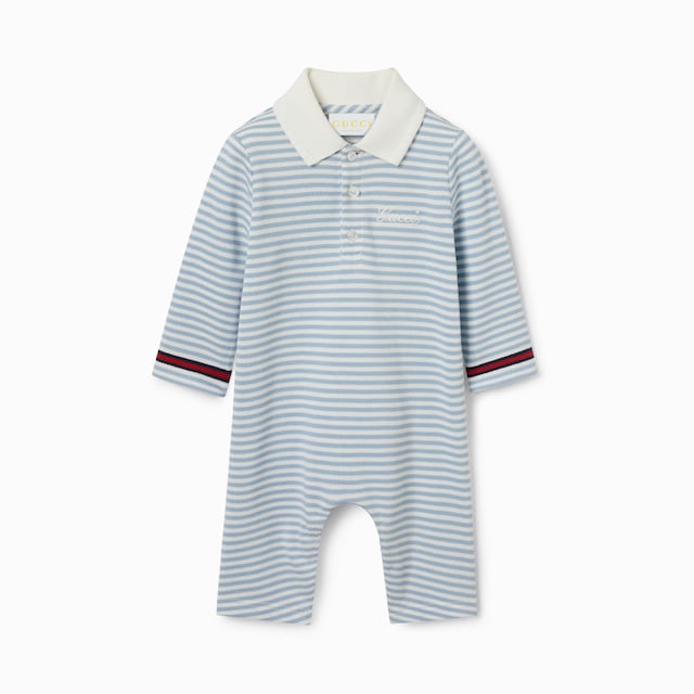 Baby embroidered cotton one-piece