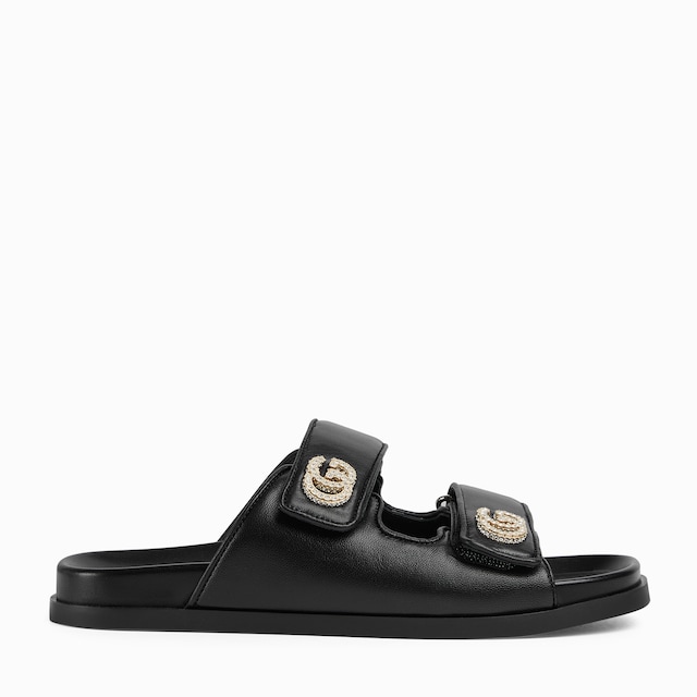 Women's sandal with crystal Double G