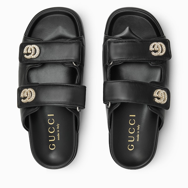 Women's sandal with crystal Double G