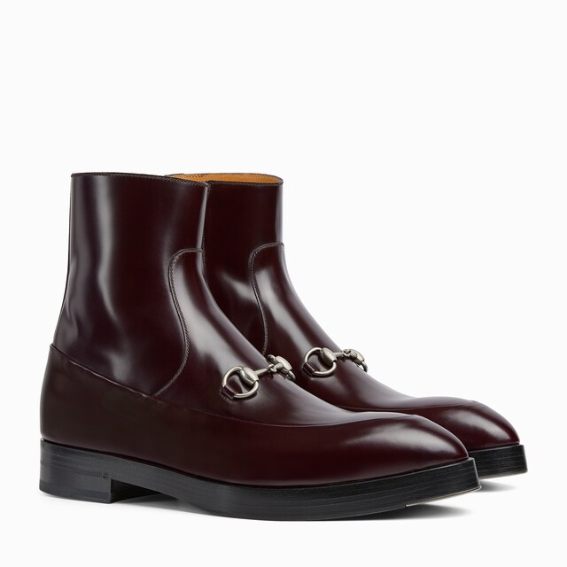 GUCCI メンズブーツ Men's ankle boot with Horsebit in black leather | GUCCI® US