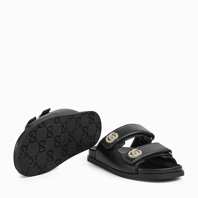 Women's sandal with crystal Double G