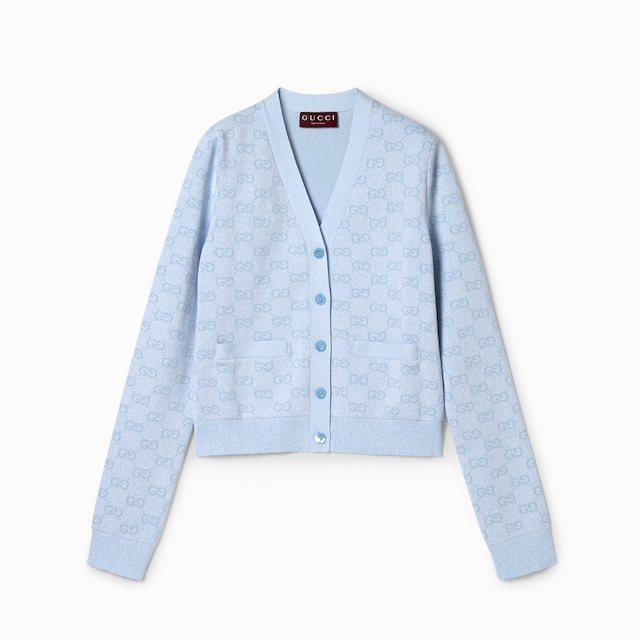 Fine cotton GG jacquard cardigan