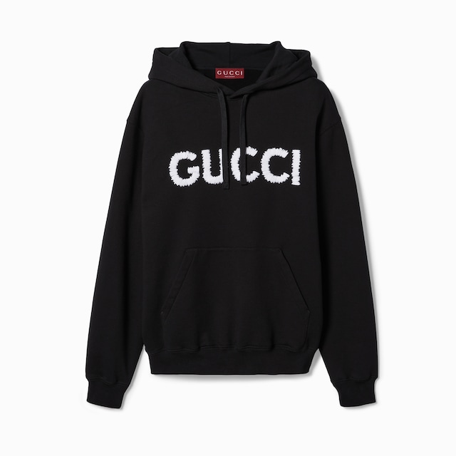 Sweat-shirt à capuche en jersey de coton avec broderie