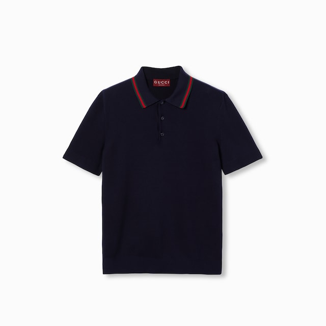 Silk cotton polo shirt with Web