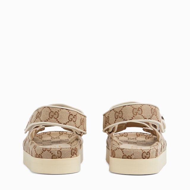 Sandalia de piel con Doble G para mujer
