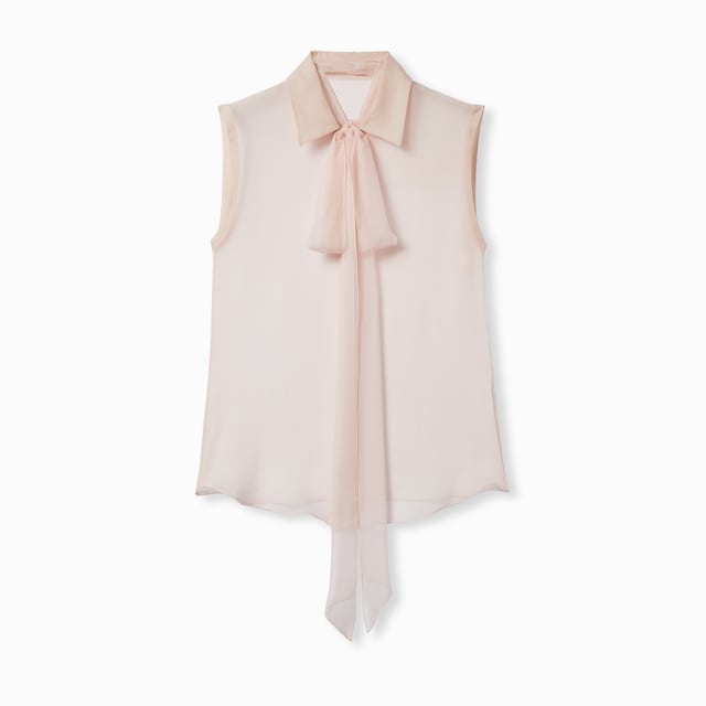 Silk chiffon sleeveless shirt