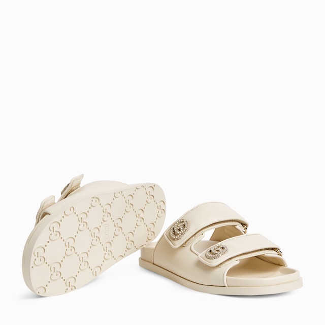 Women's sandal with crystal Double G