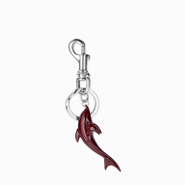 Engraved dolphin keychain charm