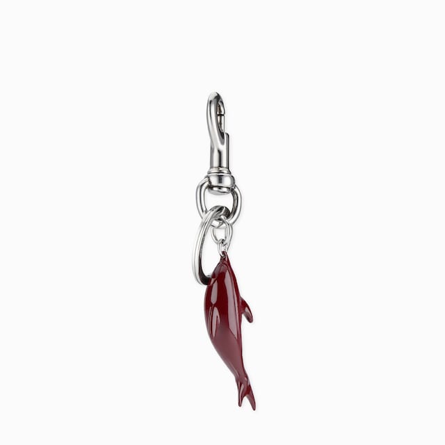 Engraved dolphin keychain charm