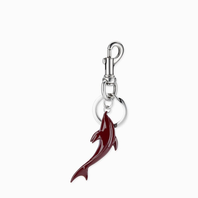 Engraved dolphin keychain charm
