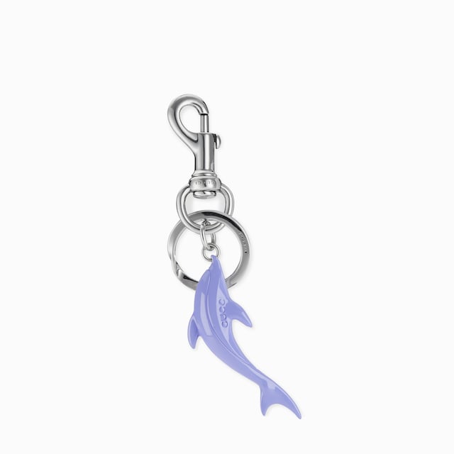 Engraved dolphin keychain charm