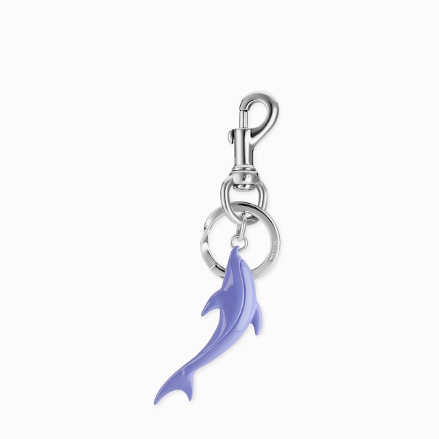 Engraved dolphin keychain charm