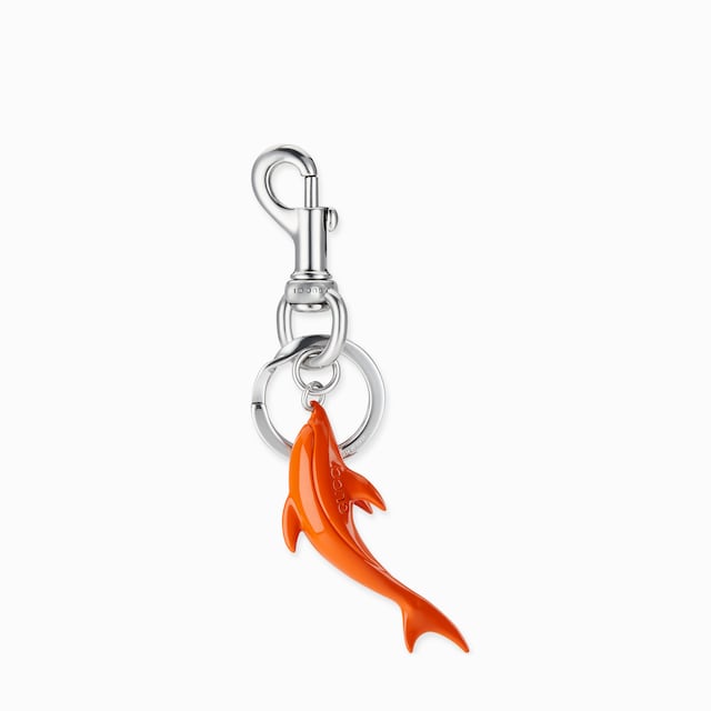 Engraved dolphin keychain charm