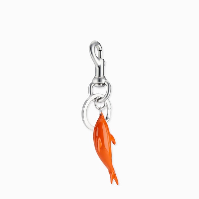 Engraved dolphin keychain charm