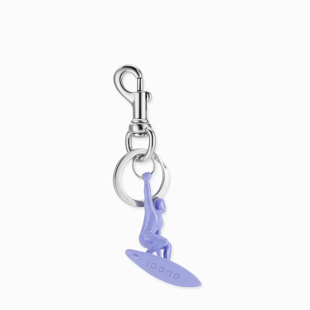 Engraved surfer keychain charm