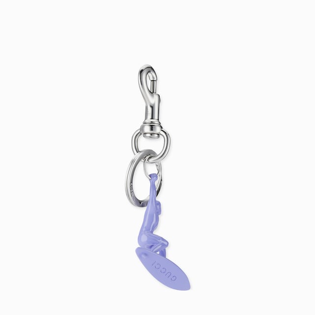 Engraved surfer keychain charm