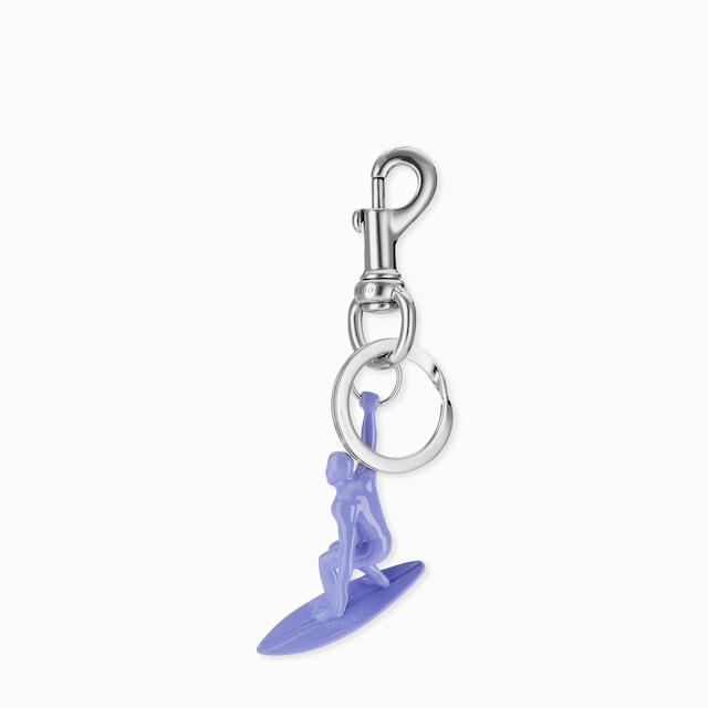 Engraved surfer keychain charm