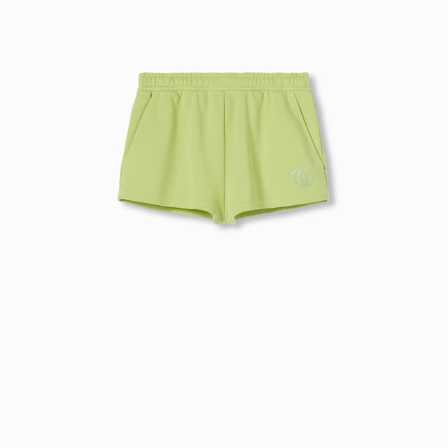 Embroidered cotton jersey shorts