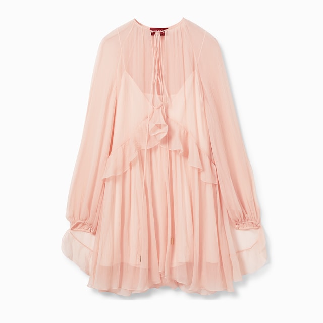 Silk chiffon creponne dress