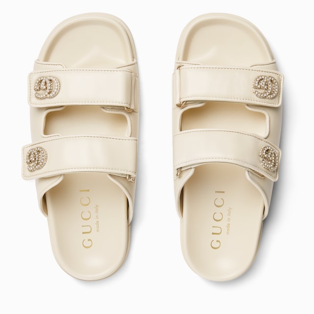 Women's sandal with crystal Double G