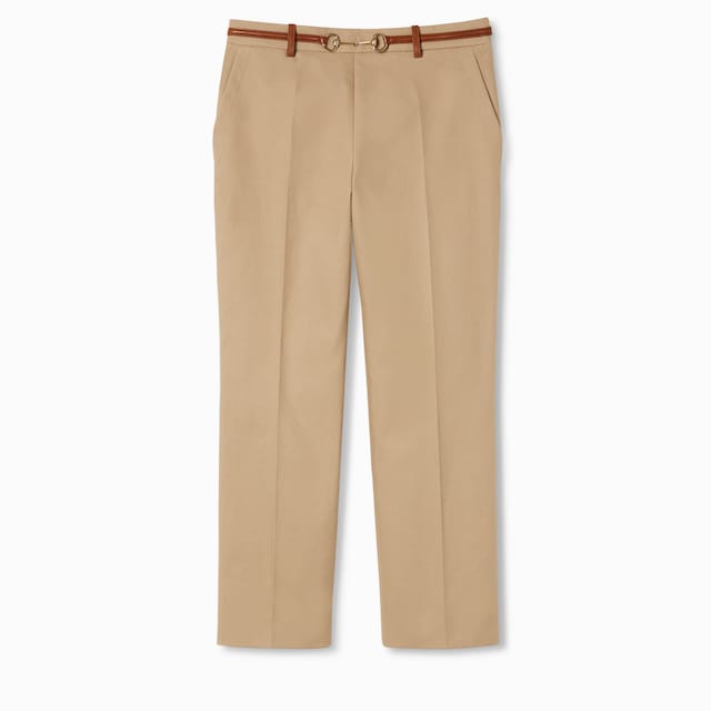 Cotton drill pants with Horsebit