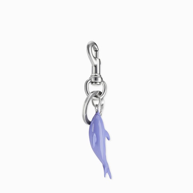 Engraved dolphin keychain charm