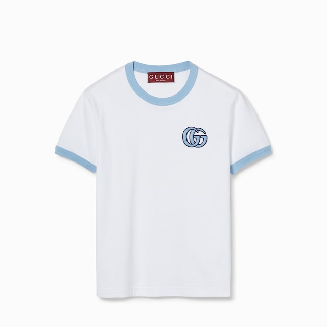 新作【GUCCI】エンブロイダリー ソフトジャージー Tシャツ エンブロイダリー ソフトジャージー Tシャツホワイト | GUCCI公式