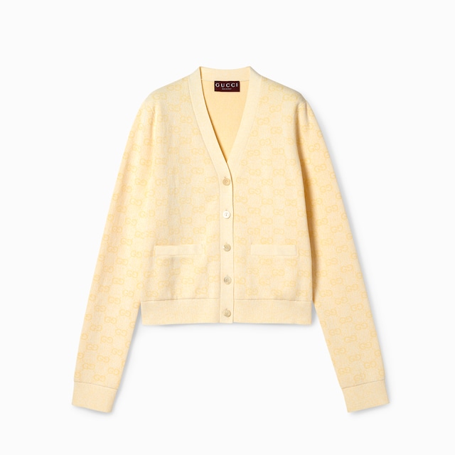 Fine cotton GG jacquard cardigan