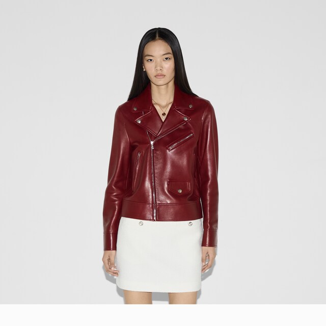Leather biker jacket - image 3