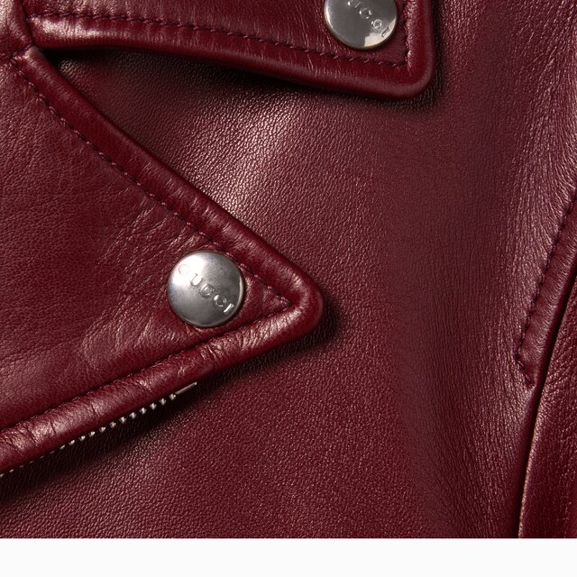 Leather biker jacket