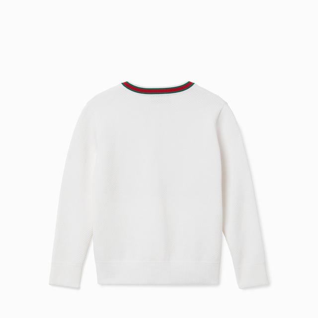 Children's embroidered cotton sweater