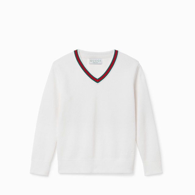Children's embroidered cotton sweater