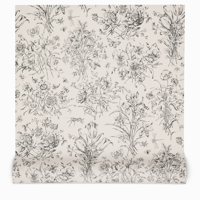 Flora Sketch print wallpaper