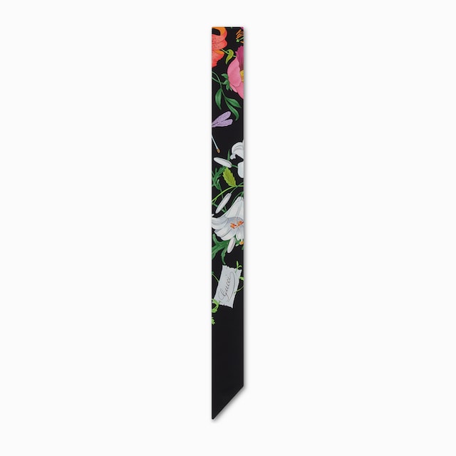 Printed silk twill ribbon