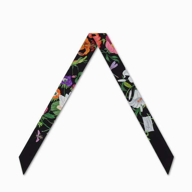 Printed silk twill ribbon