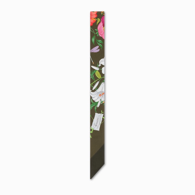 Printed silk twill ribbon