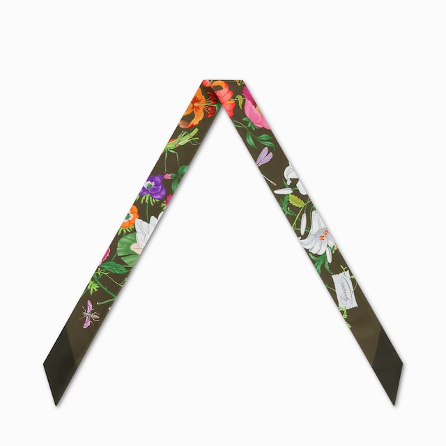 Printed silk twill ribbon