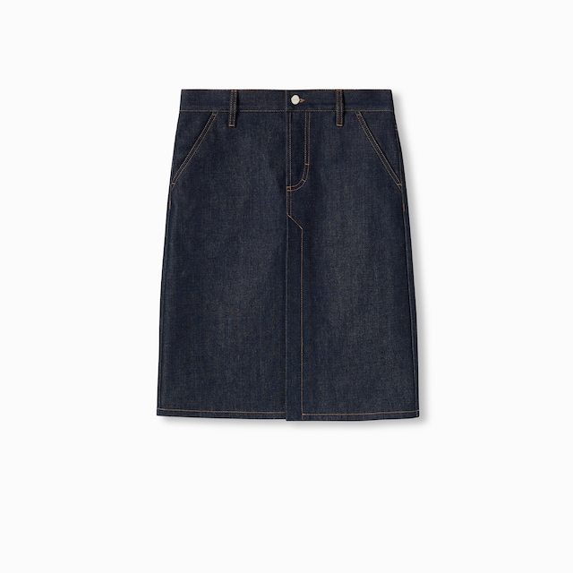 Mid-length denim skirt