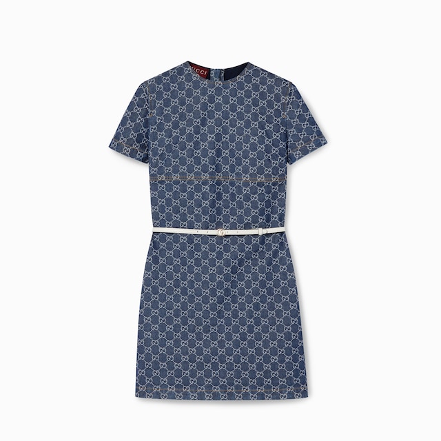 GG denim jacquard dress