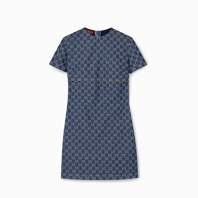 GG denim jacquard dress