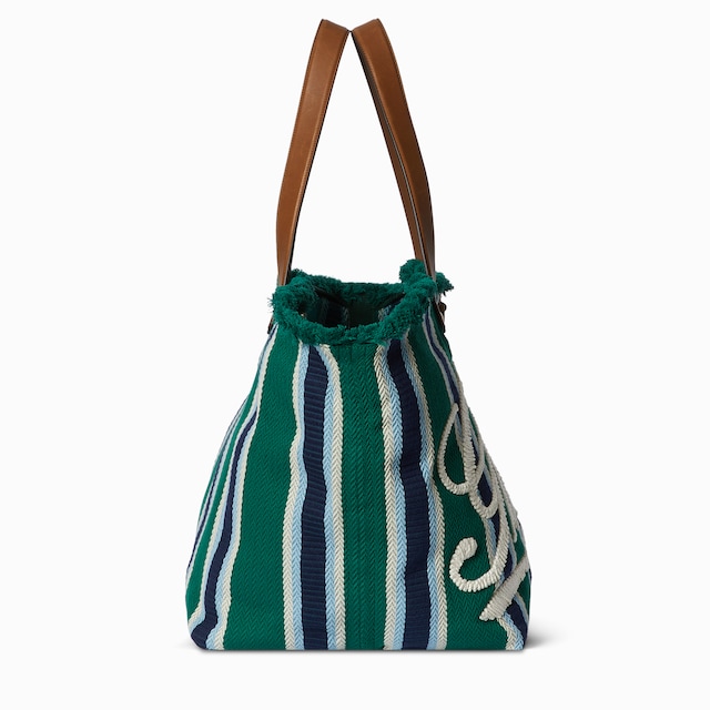  Embroidered large canvas tote bag