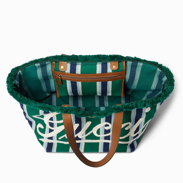  Embroidered large canvas tote bag