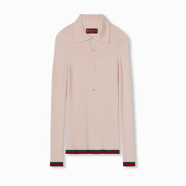 Poloshirt aus Kaschmir und Seide mit Web