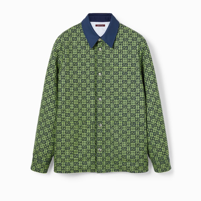 Veste en laine et coton vichy GG