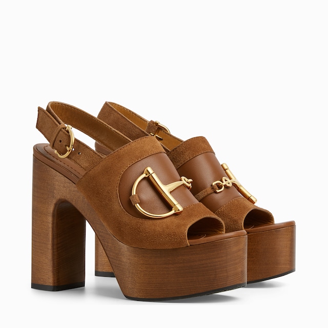 Women's platform sandal with Horsebit