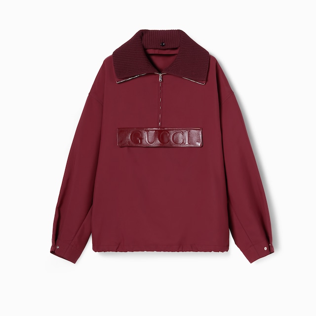 Embossed gabardine bomber jacket